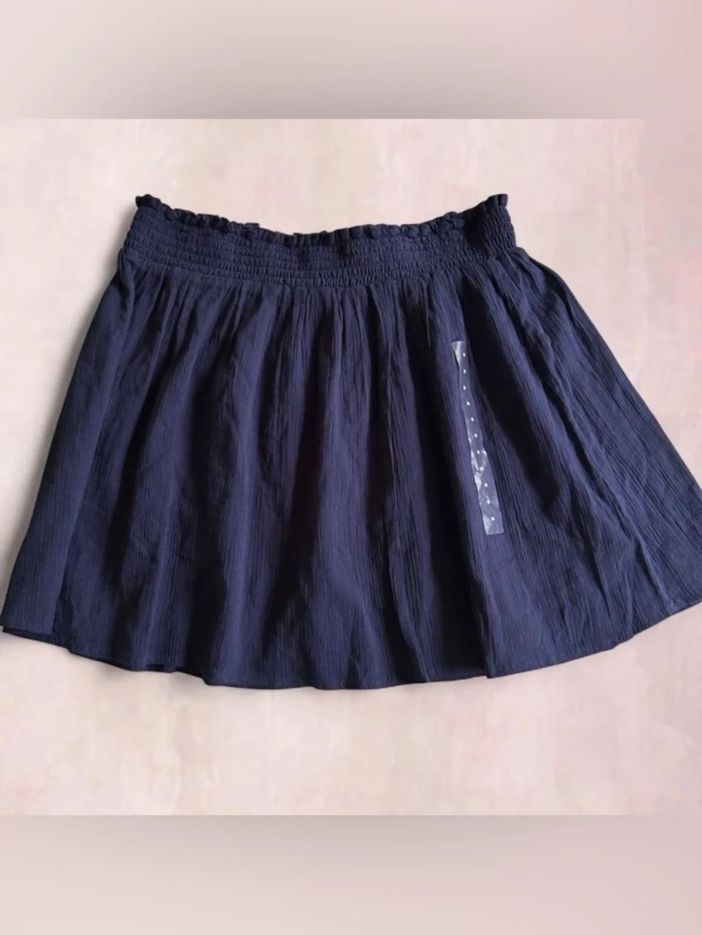 NWT GAP Navy Blue Smocked Waist Flowy Mini Skirt - Picture 4 of 5